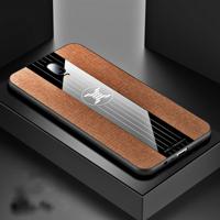 Voor OPPO R17 XINLI stiksels doek Textue schokbestendig TPU beschermhoes (bruin)