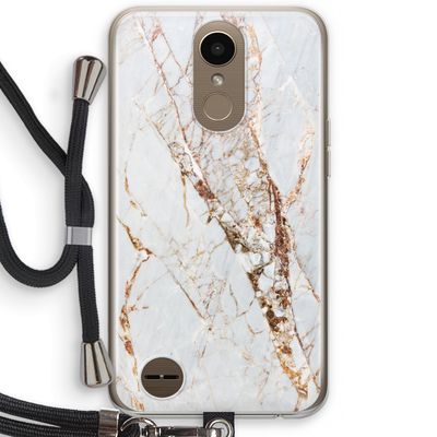 Goud marmer: LG K10 (2017) Transparant Hoesje met koord