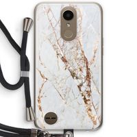 Goud marmer: LG K10 (2017) Transparant Hoesje met koord