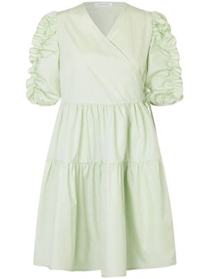 Cecilie Bahnsen robe Voile mi-longue en coton - Vert