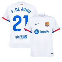 FC Barcelona Shirt Uit 2023-2024 + F. de Jong 21