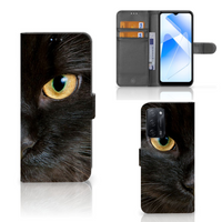 OPPO A16/A16s/A54s Telefoonhoesje met Pasjes Zwarte Kat - thumbnail