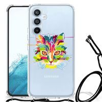 Samsung Galaxy A54 5G Stevig Bumper Hoesje Cat Color - thumbnail