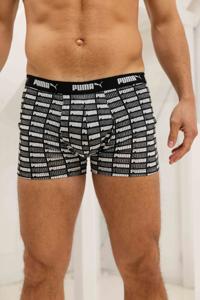 Puma Promo Printed Boxershort Heren 12-Pack Zwart Combi - Maat S - Kleur: ZwartGrijs | Soccerfanshop