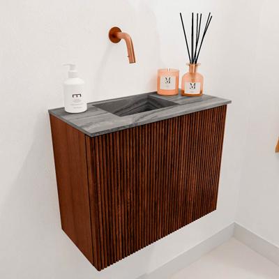 Toiletmeubel Mondiaz Joya Dlux | 50 cm | Meubelkleur Ruby | Faye wastafel Sombra Wasbak Links | Zonder kraangat(en)