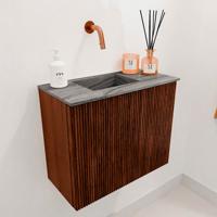 Toiletmeubel Mondiaz Joya Dlux | 50 cm | Meubelkleur Ruby | Faye wastafel Sombra Wasbak Links | Zonder kraangat(en)