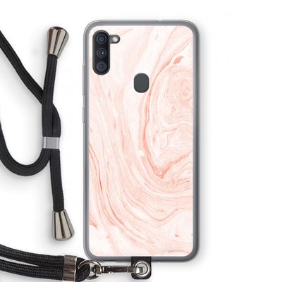 Peach bath: Samsung Galaxy A11 Transparant Hoesje met koord