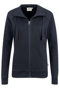 HAKRO Regular Fit Dames Sweatjacket Marine, Effen