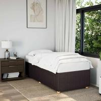 Bedframe zonder matras 90x190 cm stof donkerbruin
