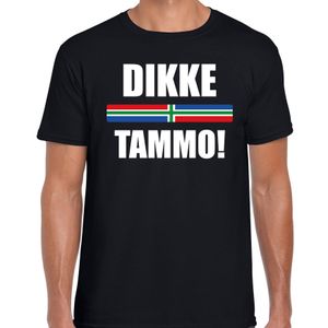 Gronings dialect shirt Dikke tammo met Groningense vlag zwart voor heren 2XL  -