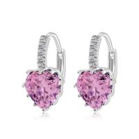Schattig hart echte 925 Sterling Zilver Zirkonia stenen oorbellen