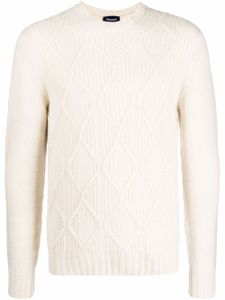 Drumohr pull en maille à losanges - Blanc
