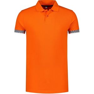 Grote maten oranje polo shirt racing/Formule 1 voor heren