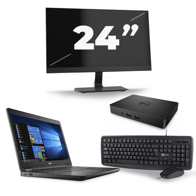 Dell Latitude 5480 - Intel Core i3-7e Generatie - 14 inch - 8GB RAM - 256GB SSD - Windows 11 + 1x 24 inch Monitor
