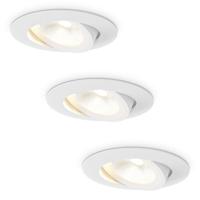 3x Lugo LED Inbouwspots - Wit - Dimbaar - 5 Watt 450 Lumen - 2700K Warm Wit Licht - Kantelbaar - IP65 - Voor Binnen & Buiten 3x Lugo LED Inbouwspots - Wit - Dimbaar - 5 Watt 450 Lumen - 2700K Warm Wit Licht - Kantelbaar - IP65 - Voor Binnen & Buiten