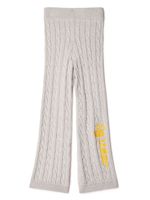 Off-White Kids pantalon Off Script en maille torsadée - Gris