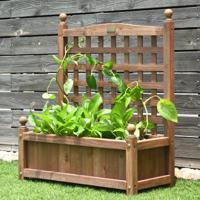 Stevige Houten Plantenbak met Trellis Weerbestendig Bloempot Frame Buiten Trellis Planter Weerbestendig Trellis Planter - thumbnail