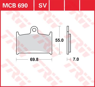 TRW Remblokken, en remschoenen voor de moto, MCB690SV Sinter street