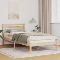 Bedframe met hoofdeinde Bruin 90 x 210 cm Massief grenenhout