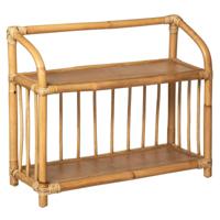 Opbergrekje 2-laags met planken - rotan - 60 x 20 x 50 cm - meubels