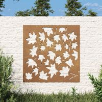 Wanddecoratie tuin esdoornbladontwerp 55x55 cm cortenstaal