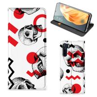 Mobiel BookCase OPPO Reno3 | A91 Skull Red