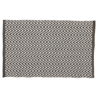 Differnz Devon badmat 100% katoen - geschikt voor vloerverwarming - 50 x 80 cm - grijs/wit