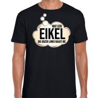 Wat een eikel die gozer links naast me- fun tekst t-shirt zwart voor heren - thumbnail