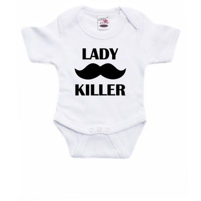 Lady killer cadeau baby rompertje wit jongens Lady killer cadeau baby rompertje wit jongens