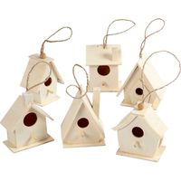 Creativ Company Vogelhuis hout 7cm, 6st.