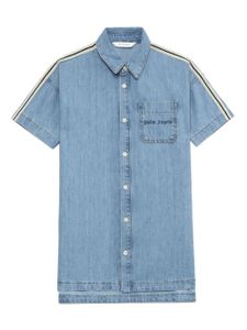 Palm Angels Kids robe en jean à rayures - Bleu