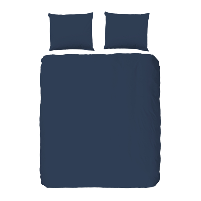 Dekbedovertrek Katoen Satijn Donkere Kleuren Effen 200x200 Cm Donkerblauw Anti Allergie & Anti Huisstofmijt HIP - Dekbed-Discounter.nl