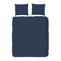 Dekbedovertrek Katoen Satijn Donkere Kleuren Effen 200x200 Cm Donkerblauw Anti Allergie & Anti Huisstofmijt HIP - Dekbed-Discounter.nl
