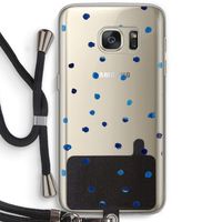 Blauwe stippen: Samsung Galaxy S7 Transparant Hoesje met koord