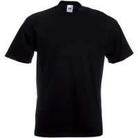 Set van 4x stuks grote maten basic zwart t-shirts voor heren, maat: 4XL (48/60) - thumbnail