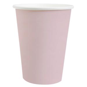 Santex feest/verjaardag bekertjes - 10x stuks - karton - lichtroze - 270 ml