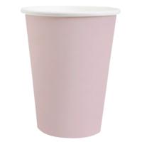 Santex feest/verjaardag bekertjes - 10x stuks - karton - lichtroze - 270 ml