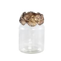 PTMD Eddy Gold clear glass stormlight with metal leaf - thumbnail