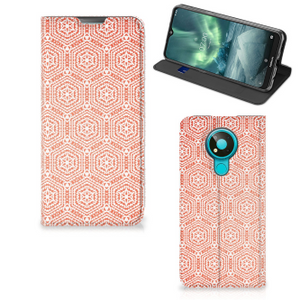 Nokia 3.4 Hoesje met Magneet Pattern Orange