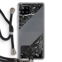 Zwart marmer: Samsung Galaxy A42 5G Transparant Hoesje met koord