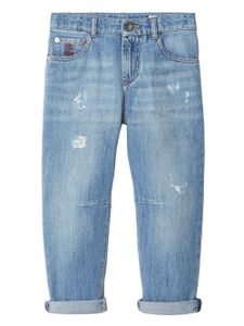 Brunello Cucinelli Kids jean à coupe droite - Bleu