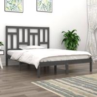 Bedframe massief grenenhout grijs 200x200 cm