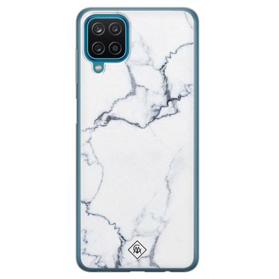 Samsung Galaxy A12 siliconen hoesje - Marmer grijs