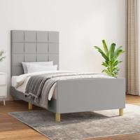 Bedframe zonder matras 90x190 cm stof lichtgrijs