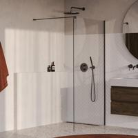 BRAUER Oblivion Inloopdouche - 100x200cm - glascoating - helder glas - geborsteld gunmetal PVD GS-OBI1H100200GM