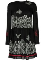 Valentino Garavani Pre-Owned robe courte en soie à fleurs (années 2010) - Noir - thumbnail