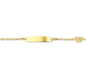 TFT Graveerarmband Vlinder Anker Plaat 4,0mm 9 - 11 Cm Geelgoud