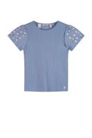 NoNo zomer top meisjes - vintage blauw denim - borduursel - Kaby