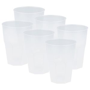 Drinkglazen frosted - transparant - 36x - 420 ml - onbreekbaar kunststof - Feest/cocktailbekers