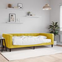 Slaapbank met matras 100x200 cm fluweel geel